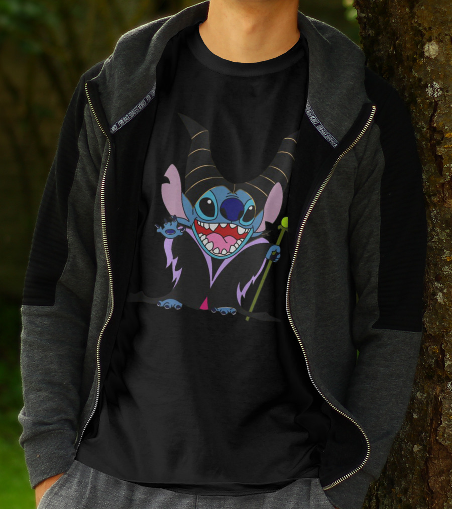 Maleficent Stitch Witch Crossover Character Costume T-Shirt