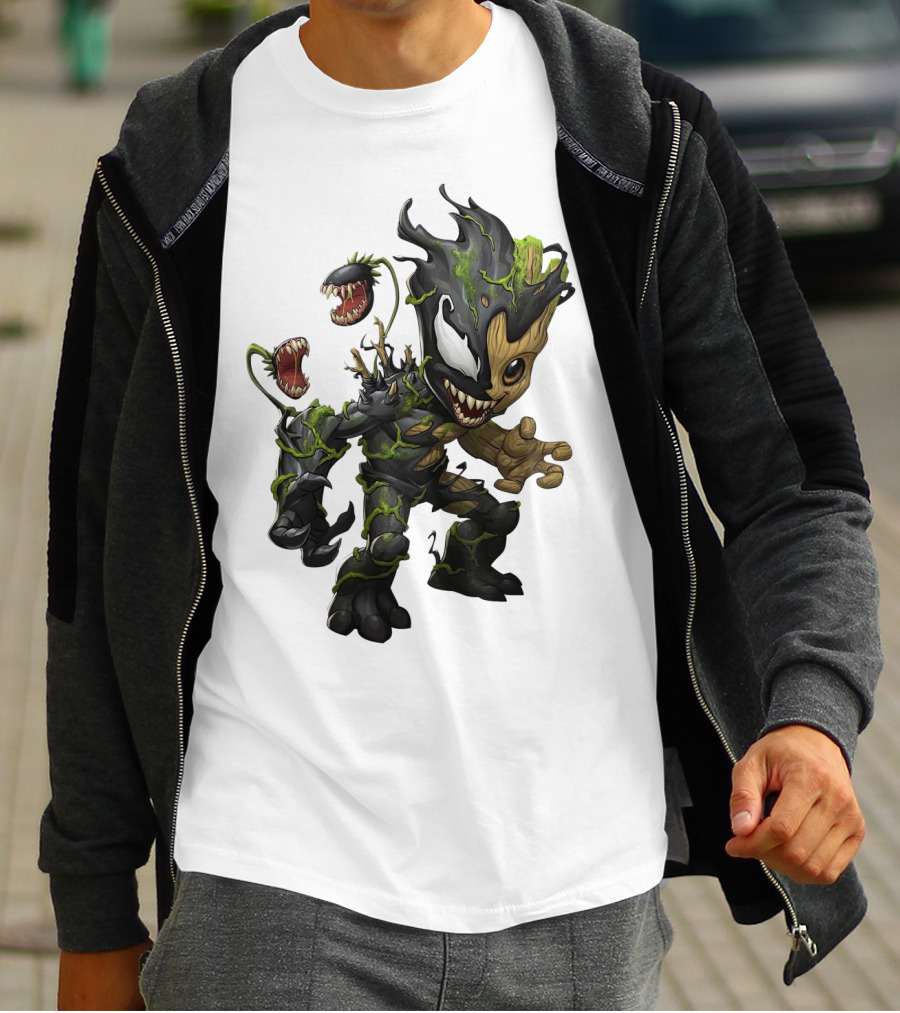 Halloween Venom Groot Monster Crossover Character T-Shirt
