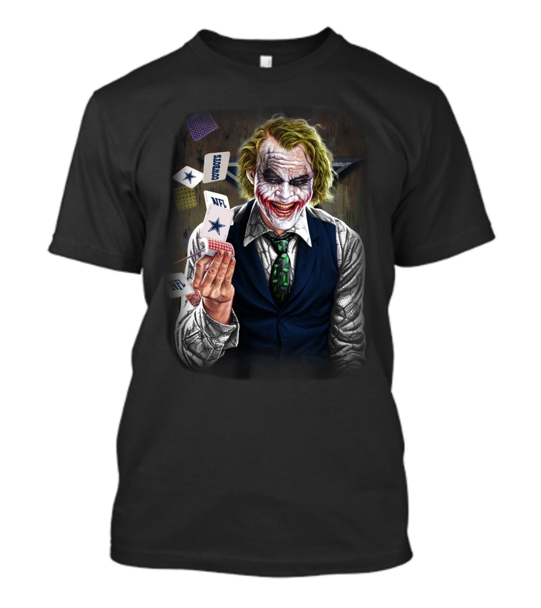 Dallas Cowboys Joker Nfl Playing Cards T-Shirt
