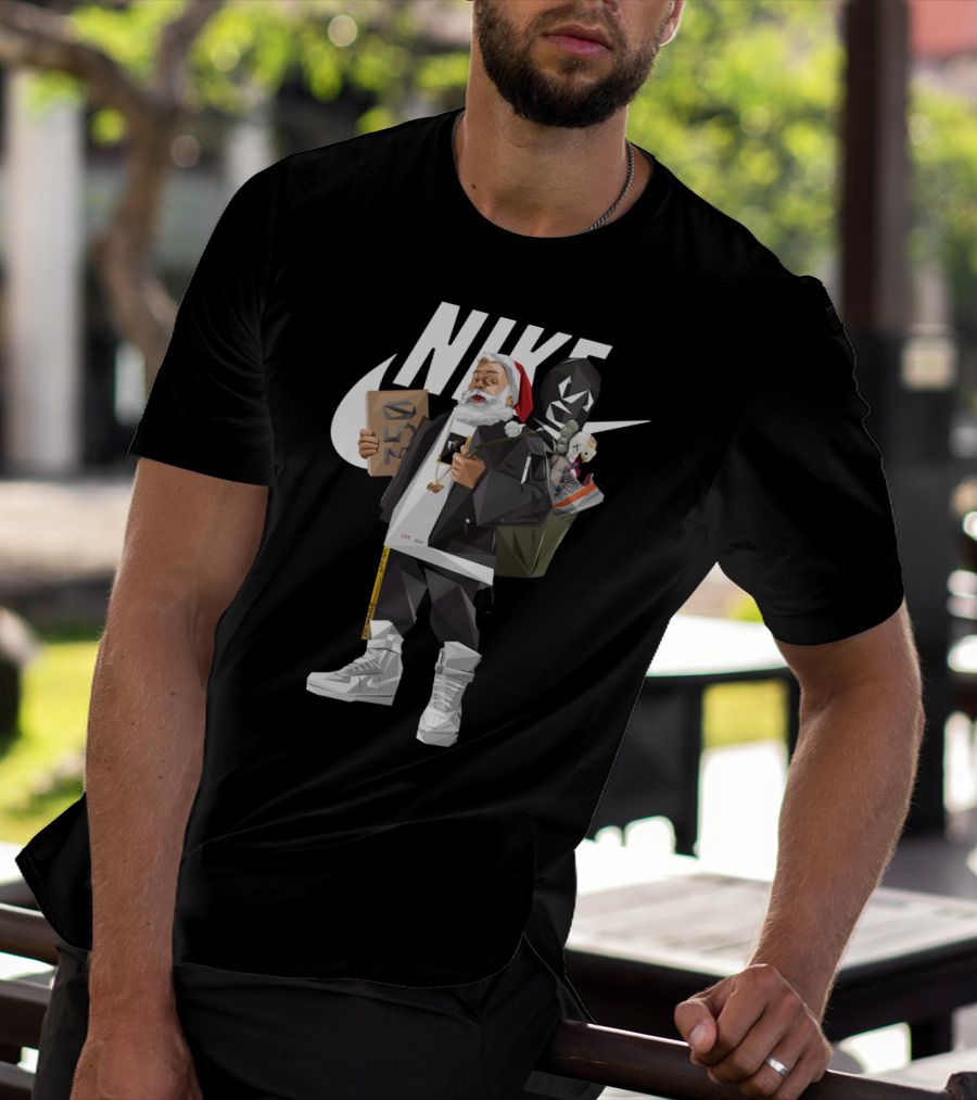 Santa Claus Nike Hiphop Sneaker Shopping Iconic Style T-Shirt