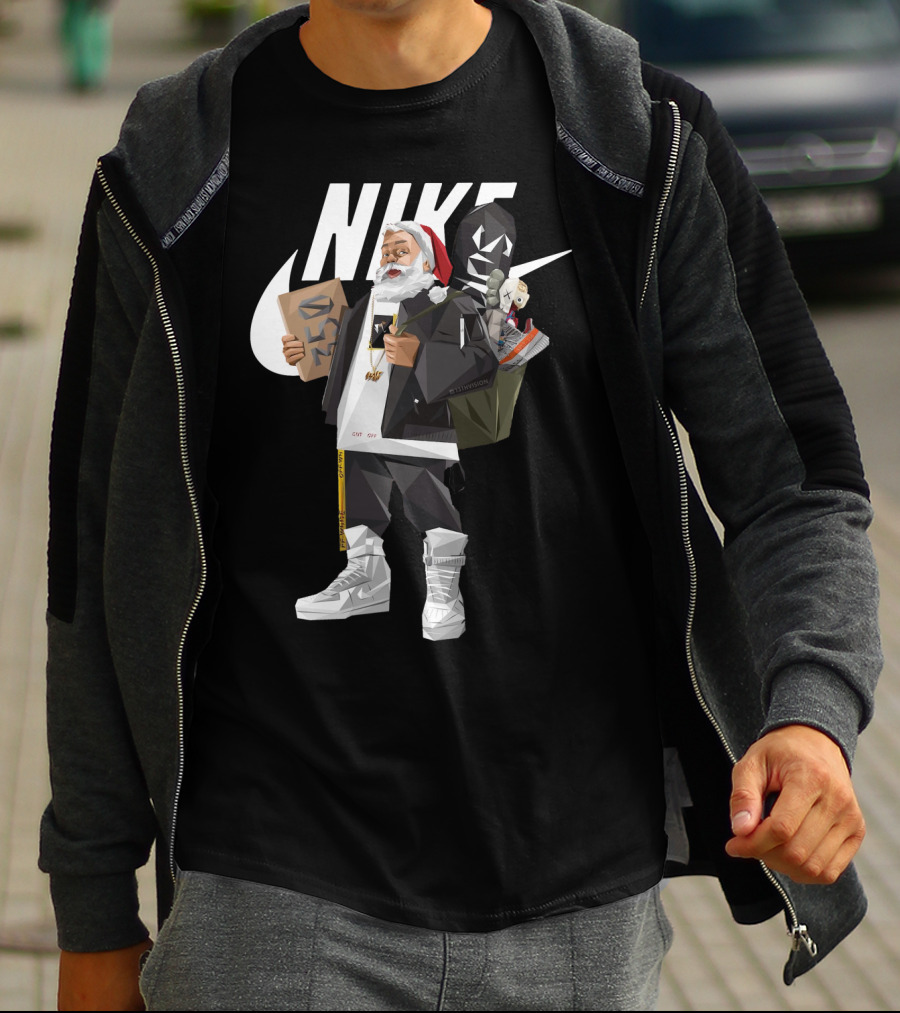 Santa Claus Nike Hiphop Sneaker Shopping Iconic Style T-Shirt