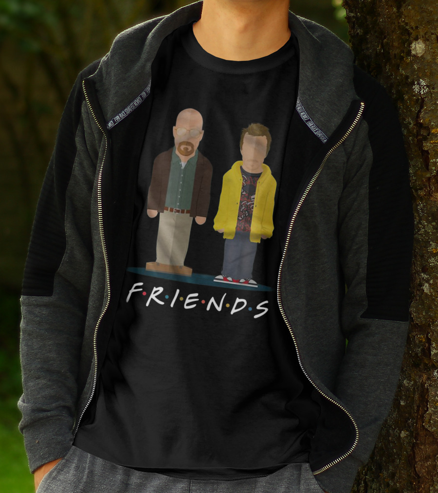 Breaking Bad Walter Jesse Cartoon Friends T-Shirt