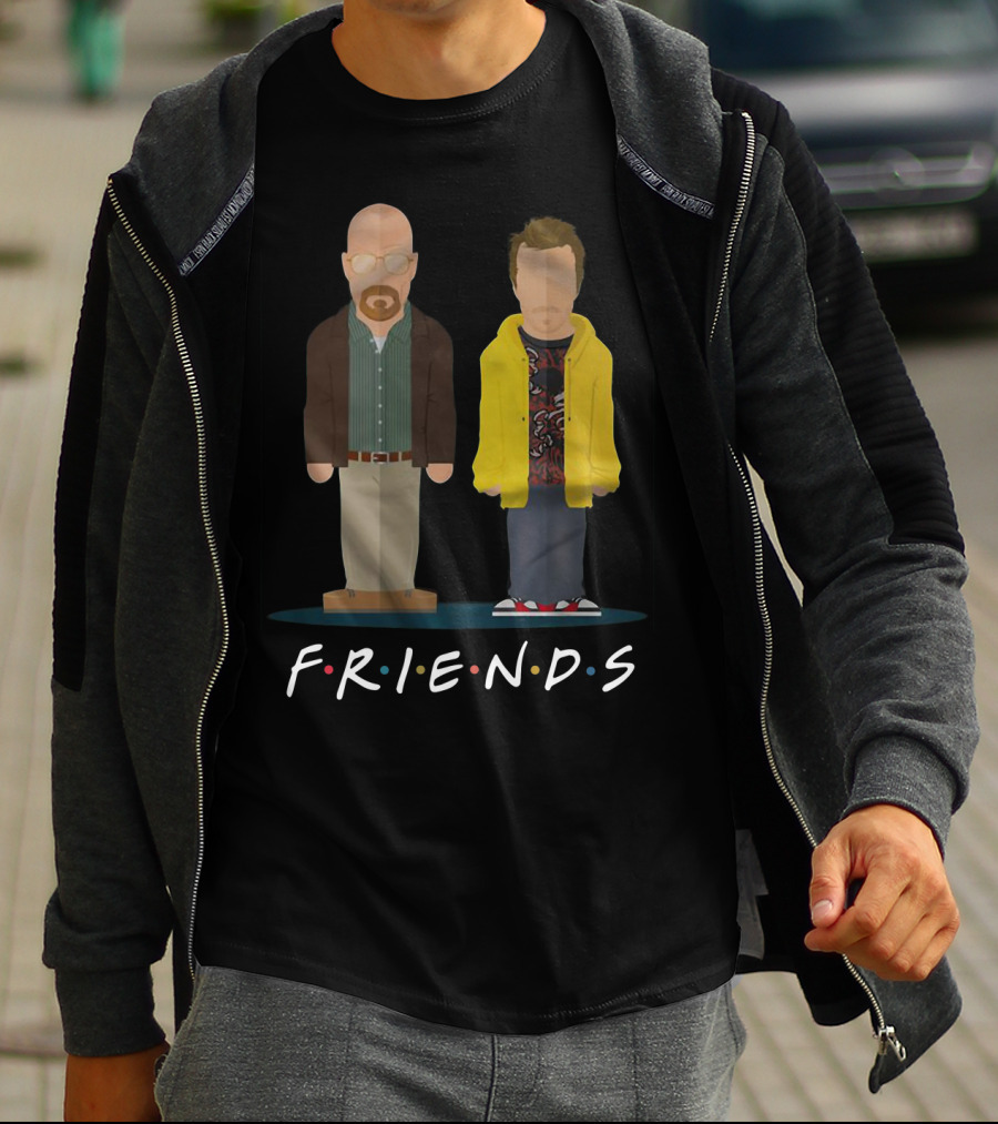 Breaking Bad Walter Jesse Cartoon Friends T-Shirt