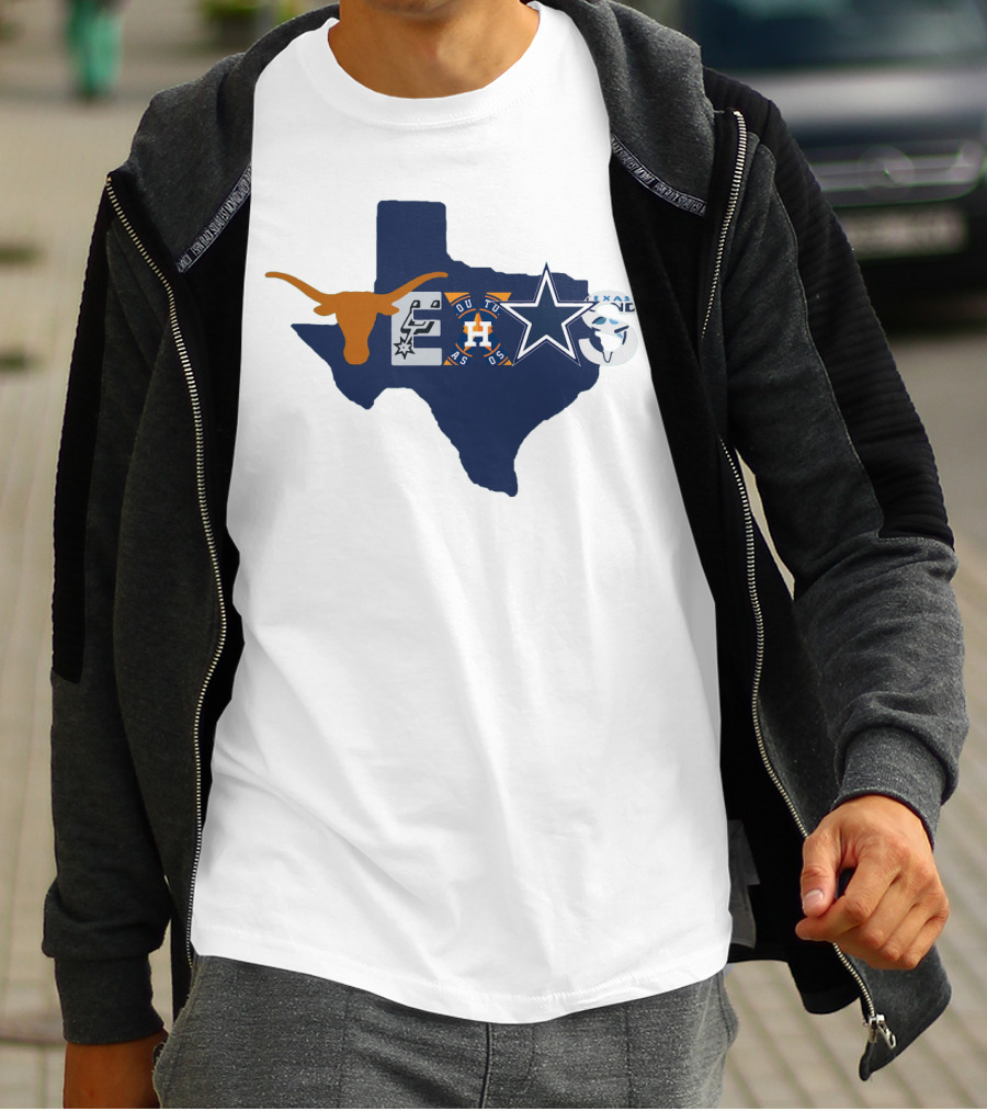 Texas Longhorns Houston Astros Dallas Cowboys Spurs Icons T-Shirt