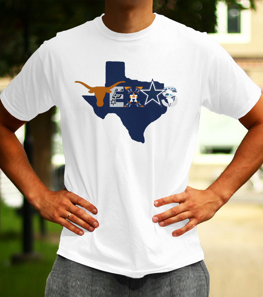 Texas Longhorns Houston Astros Dallas Cowboys Spurs Icons T-Shirt