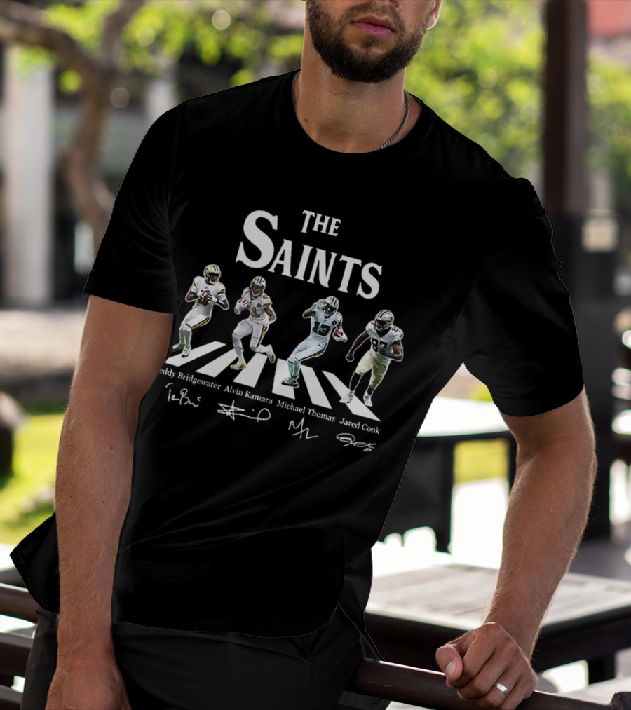 The Saints Teddy Bridgewater Alvin Kamara Michael Thomas Jared Cook Abbey Road T-Shirt