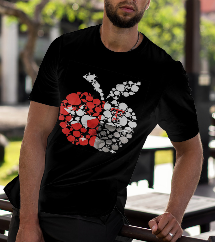 Texas Tech Red Raiders Apple Pattern State Flag T-Shirt