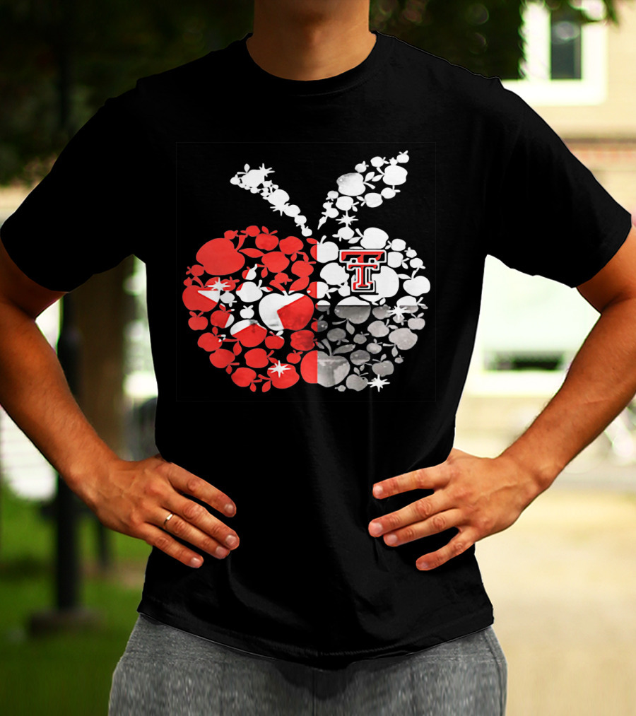 Texas Tech Red Raiders Apple Pattern State Flag T-Shirt