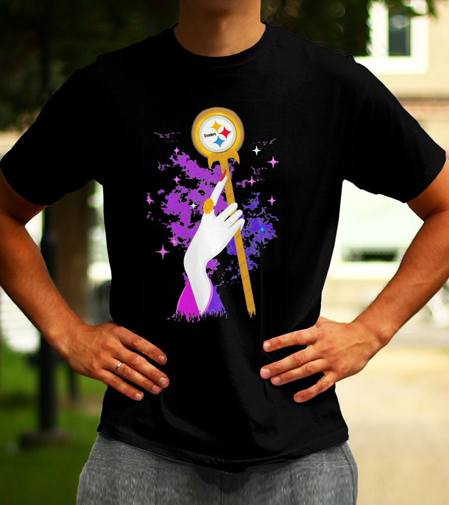 Pittsburgh Steelers Magic Wand With Logo Witches Theme T-Shirt