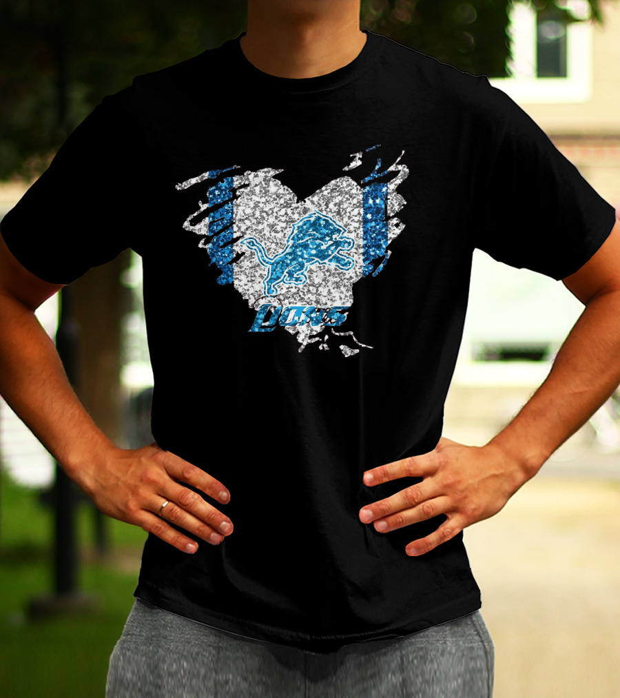 Detroit Lions Heart Diamond T-Shirt