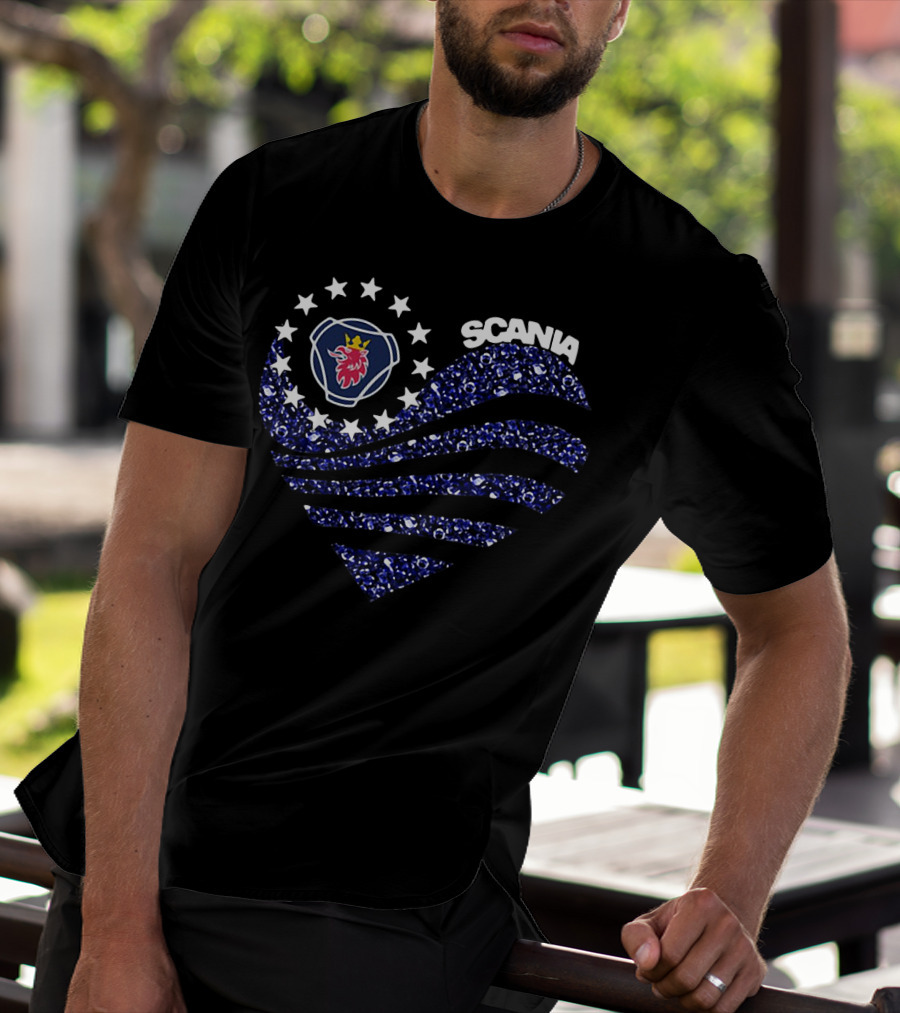 Scania Heart With Stars And Emblem T-Shirt