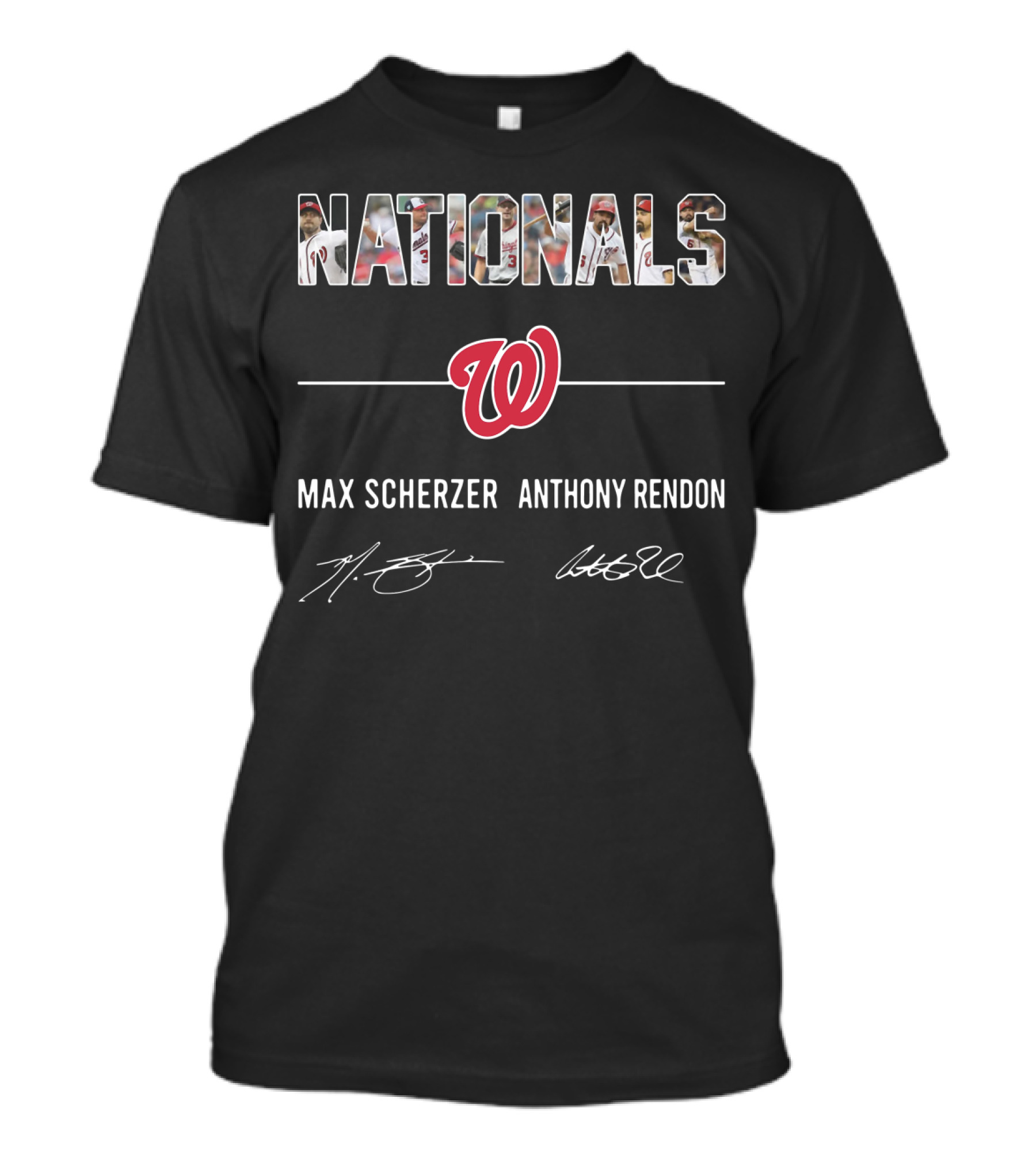 Nationals Max Scherzer Anthony Rendon Washington Team Logo Signatures T-Shirt