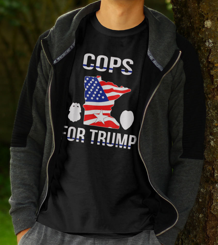 Cops For Trump Minnesota American Flag Police Support T-Shirt