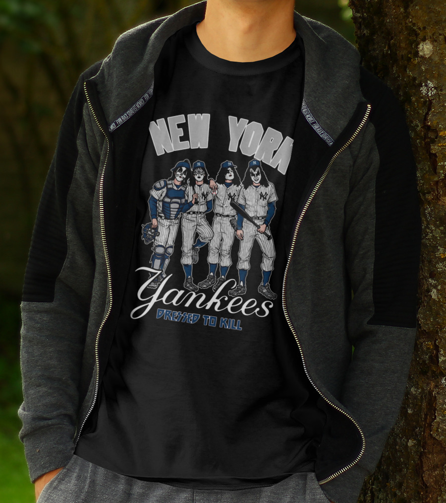 New York Yankees Dressed To Kill In Kiss Makeup T-Shirt
