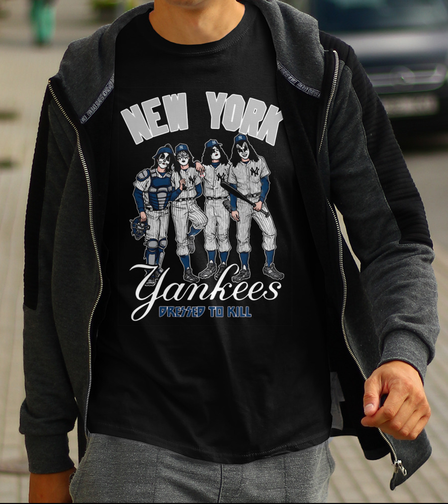 New York Yankees Dressed To Kill In Kiss Makeup T-Shirt