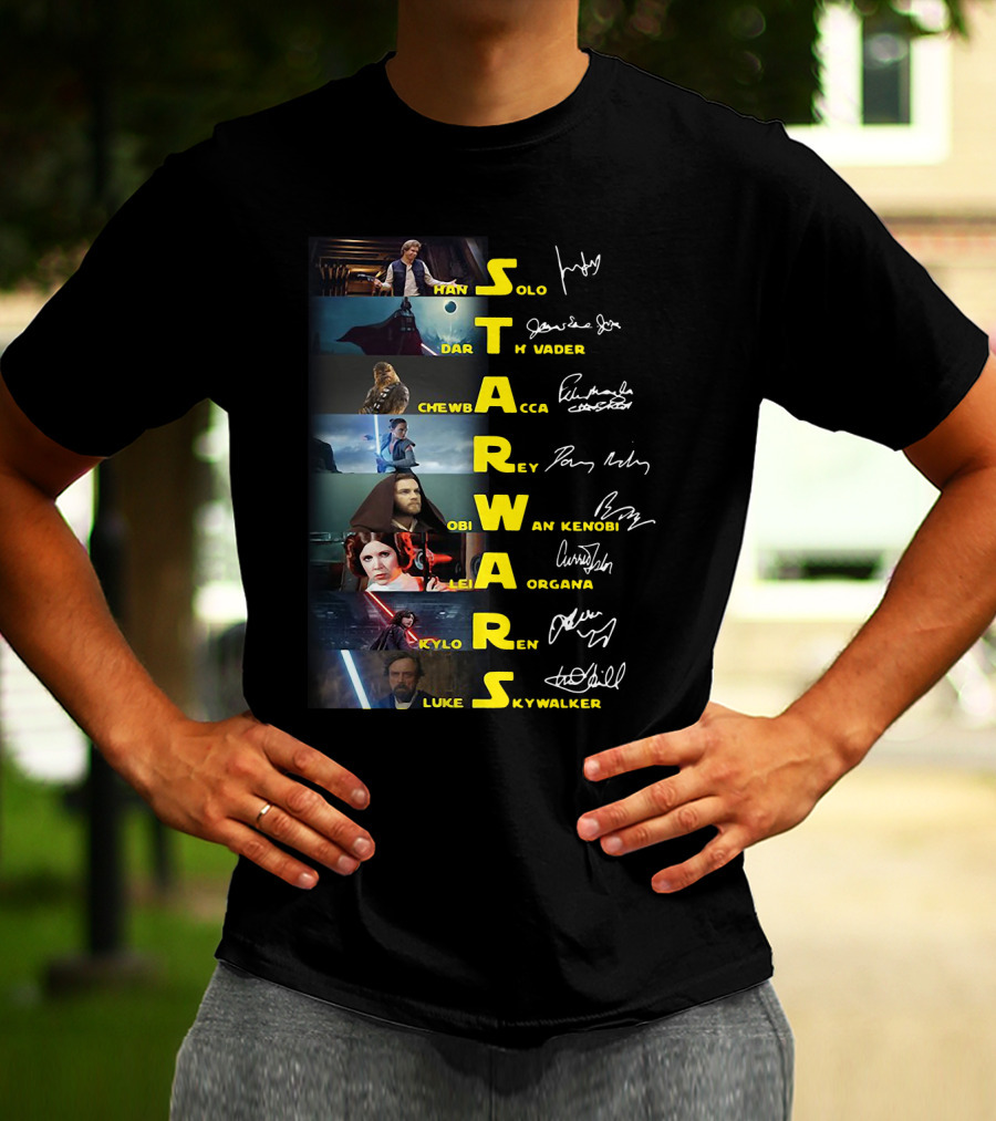 Star Wars Han Solo Darth Vader Chewbacca Obi-Wan Kenobi Leia Organa Kylo Ren Luke Skywalker T-Shirt