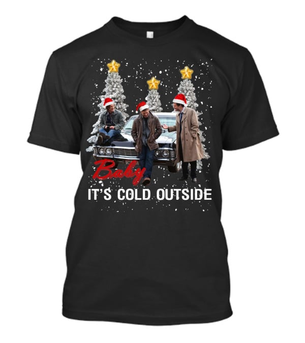 Supernatural Baby It’s Cold Outside Christmas Theme With Characters And Car T-Shirt