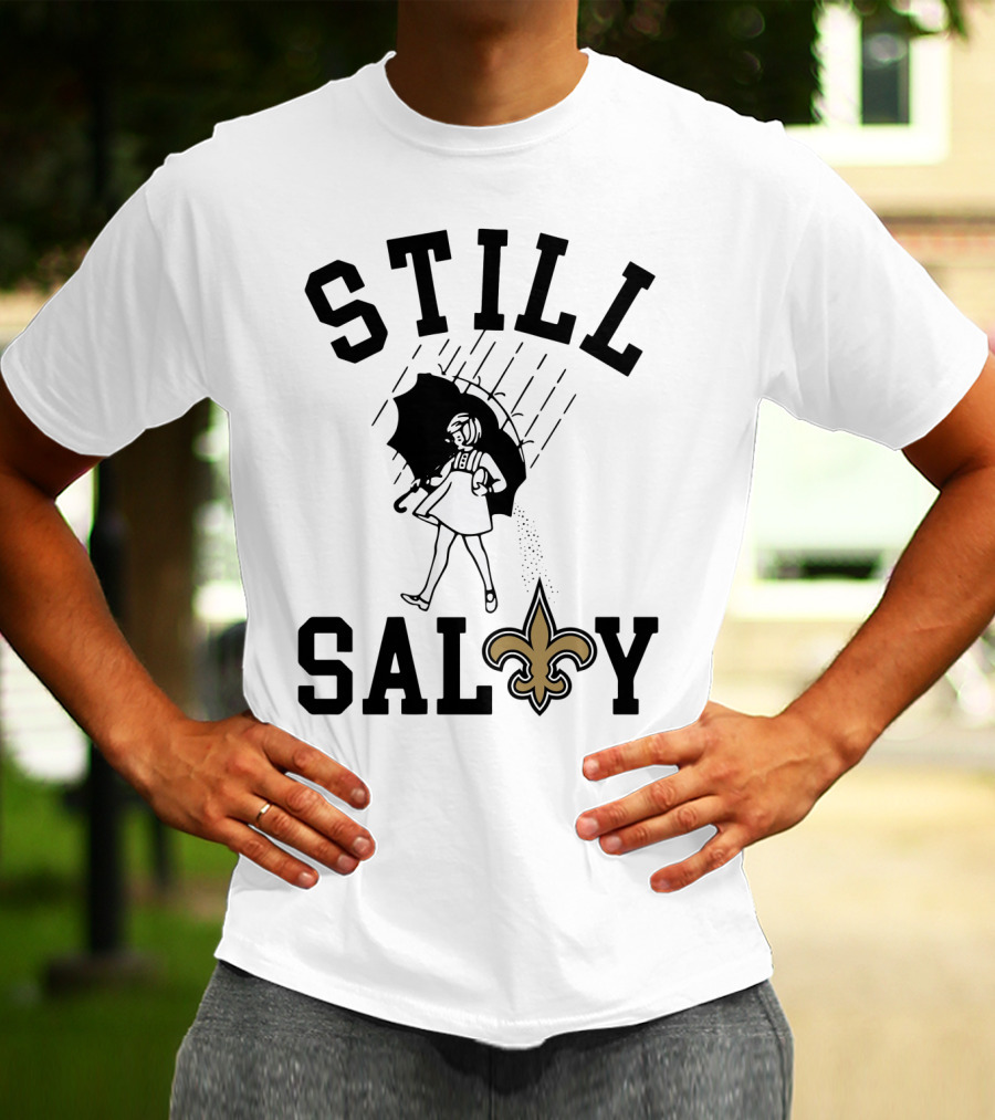Still Salty Saints Fleur-de-Lis Rain Girl T-Shirt