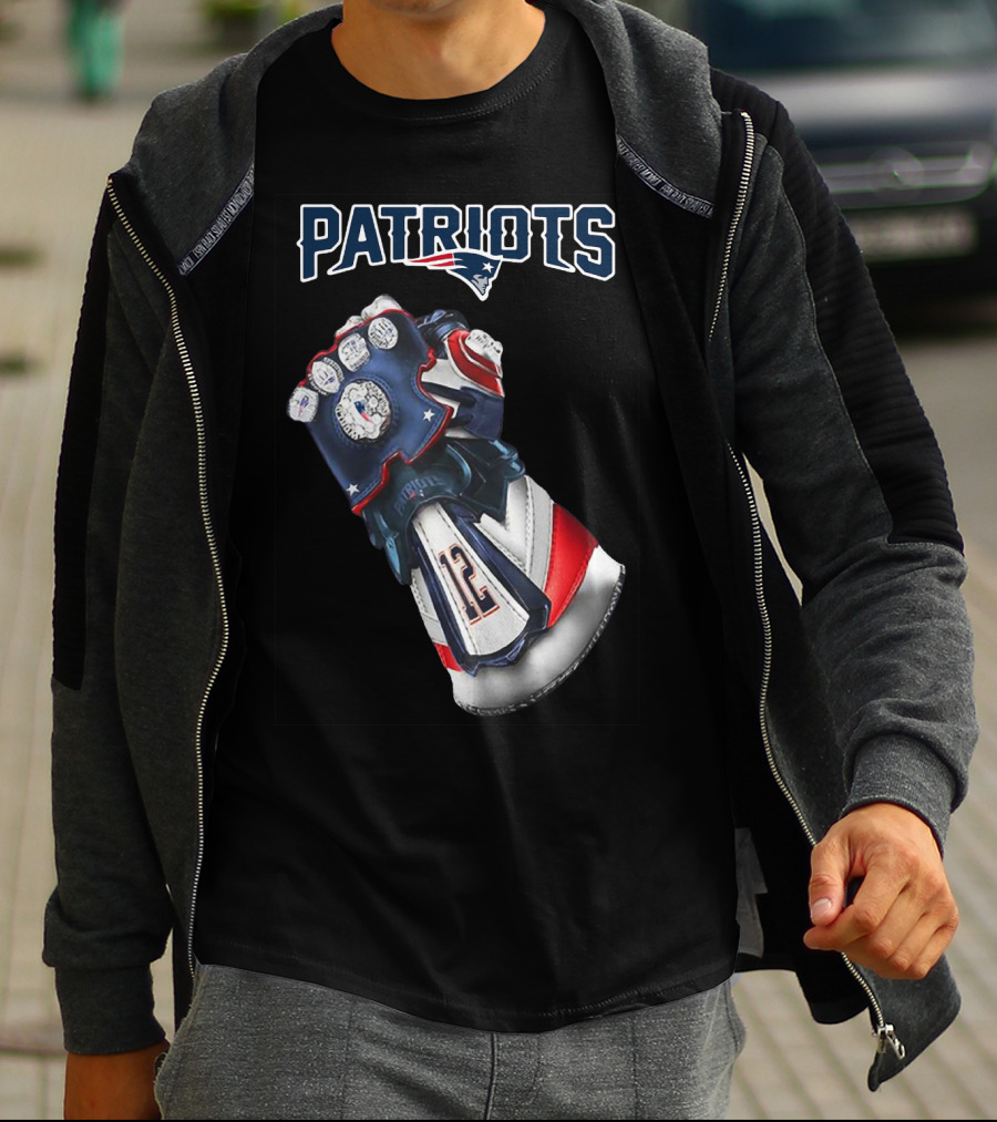 Patriots New England Infinity Gauntlet Football Tribute With Number 12 T-Shirt