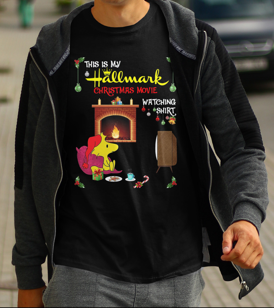 This Is My Hallmark Christmas Movie Watching Shirt Woodstock Fireside Holiday Snuggle Scene T-Shirt