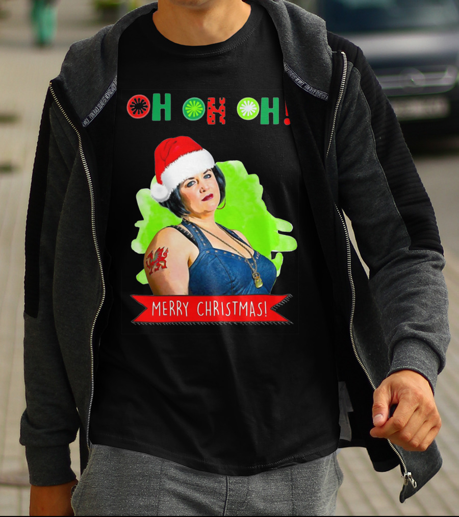 Nessa Ho Ho Ho Gavin Stacey Merry Christmas Santa Hat Tattoo T-Shirt