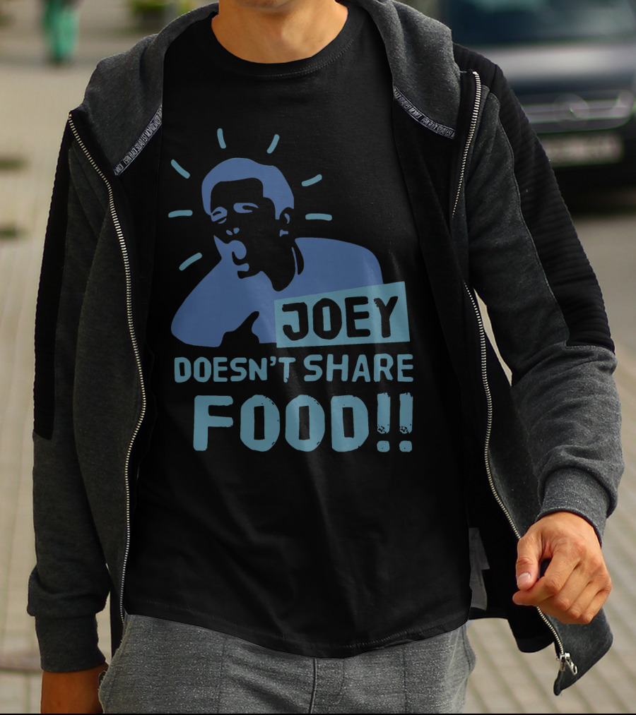 Joey Doesn't Share Food Iconic Shouting Silhouette With Exclamation Marks T-Shirt