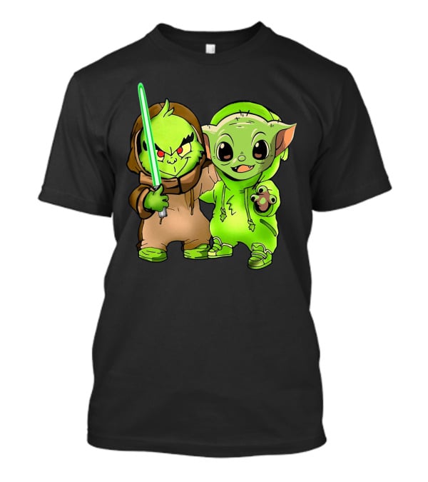 BABY YODA AND BABY GRINCH LIGHTSABER DUO T-Shirt