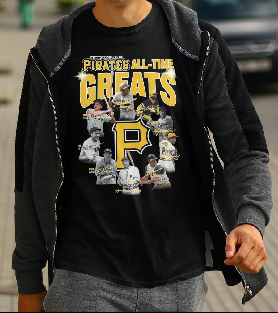 Pittsburgh Pirates All-Time Greats Roberto Clemente Honus Wagner Willie Stargell T-Shirt