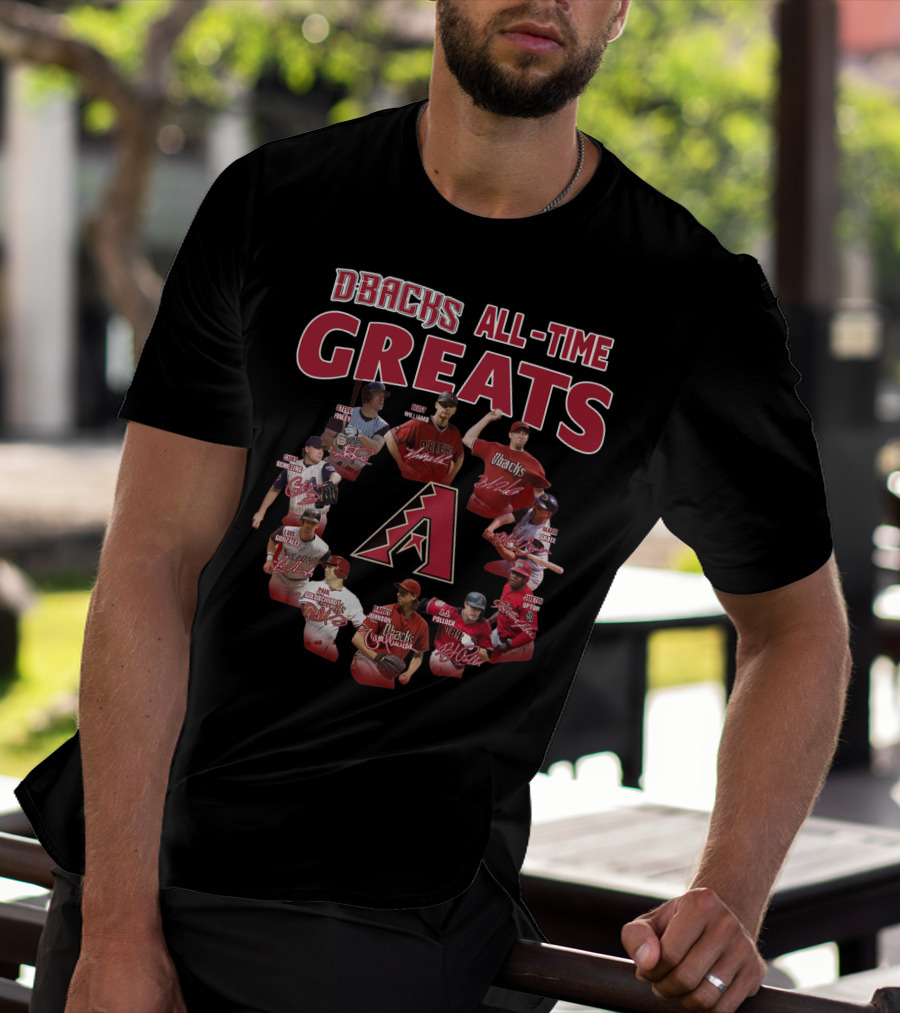 DBacks All-Time Greats Randy Johnson Luis Gonzalez Matt Williams Paul Goldschmidt Mark Grace A.J. Pollock Steve Finley Justin Upton Brandon Webb T-Shirt