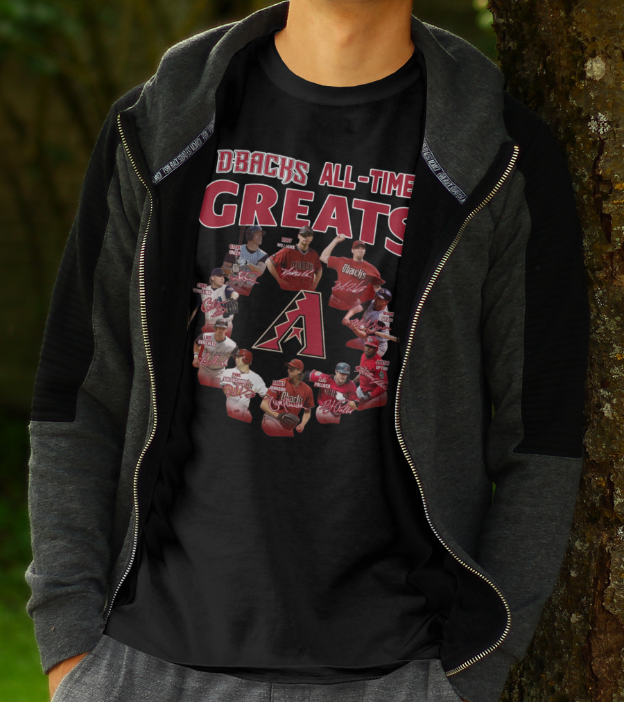 DBacks All-Time Greats Randy Johnson Luis Gonzalez Matt Williams Paul Goldschmidt Mark Grace A.J. Pollock Steve Finley Justin Upton Brandon Webb T-Shirt