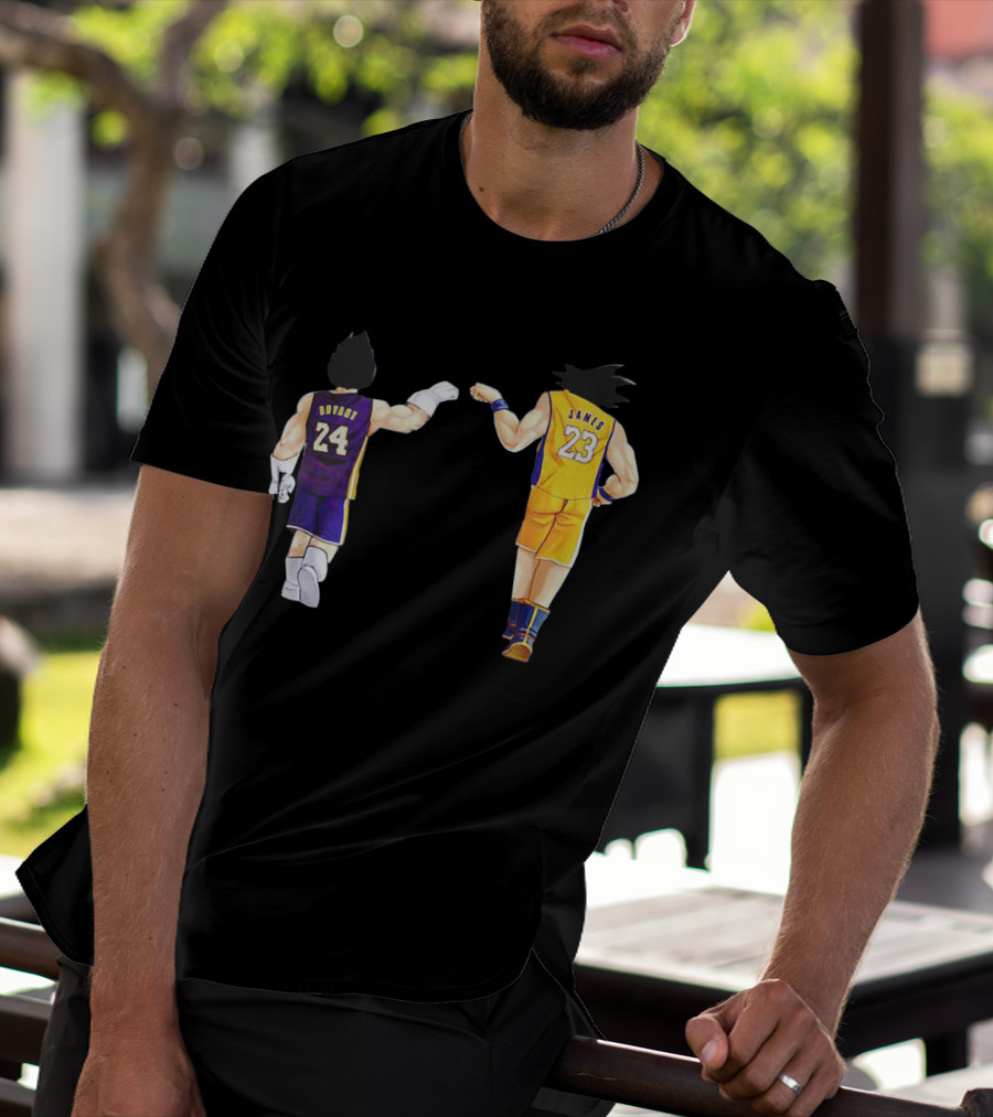 Vegeta And Goku In Kobe Bryant 24 And LeBron James 23 Basketball Jerseys T-Shirt