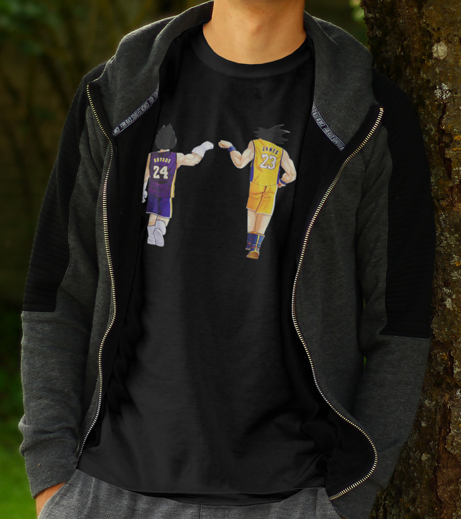 Vegeta And Goku In Kobe Bryant 24 And LeBron James 23 Basketball Jerseys T-Shirt