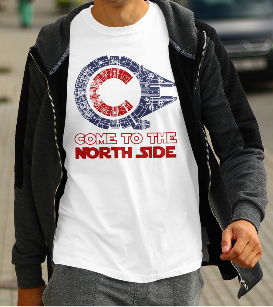 Chicago Cubs Millennium Falcon Come To The North Side T-Shirt