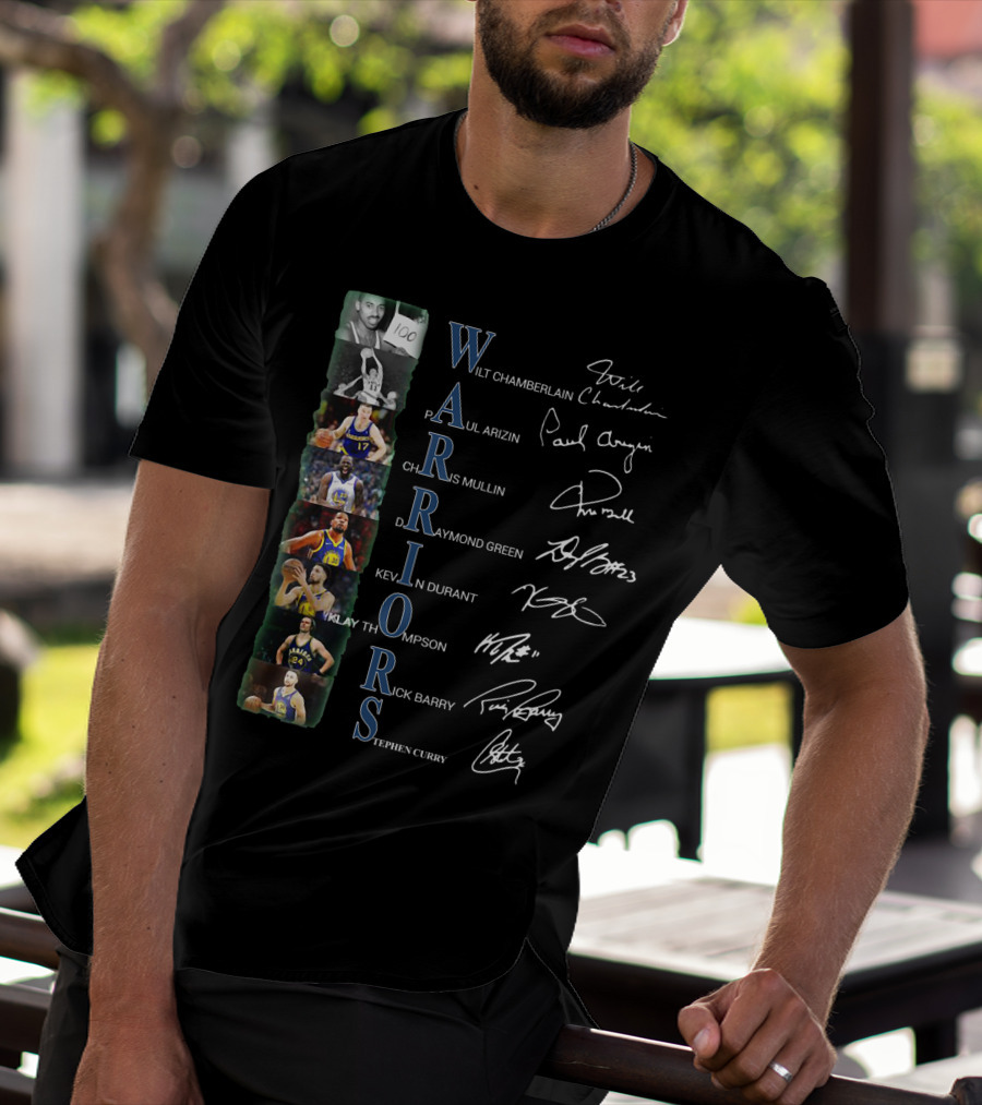 WARRIORS WILT CHAMBERLAIN PAUL ARIZIN CHRIS MULLIN DRAYMOND GREEN KEVIN DURANT KLAY THOMPSON RICK BARRY STEPHEN CURRY T-Shirt