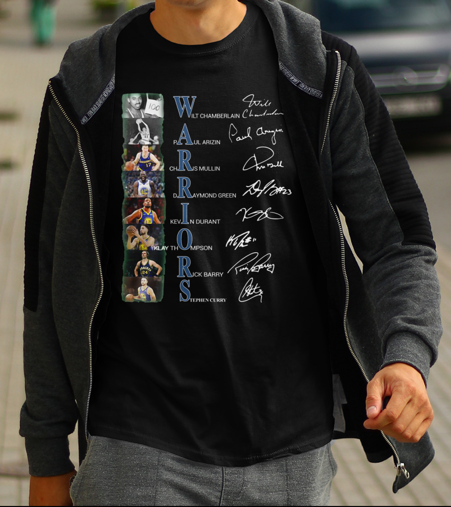 WARRIORS WILT CHAMBERLAIN PAUL ARIZIN CHRIS MULLIN DRAYMOND GREEN KEVIN DURANT KLAY THOMPSON RICK BARRY STEPHEN CURRY T-Shirt