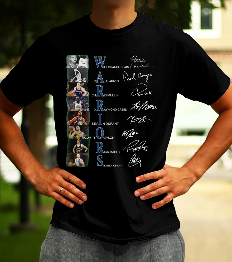WARRIORS WILT CHAMBERLAIN PAUL ARIZIN CHRIS MULLIN DRAYMOND GREEN KEVIN DURANT KLAY THOMPSON RICK BARRY STEPHEN CURRY T-Shirt