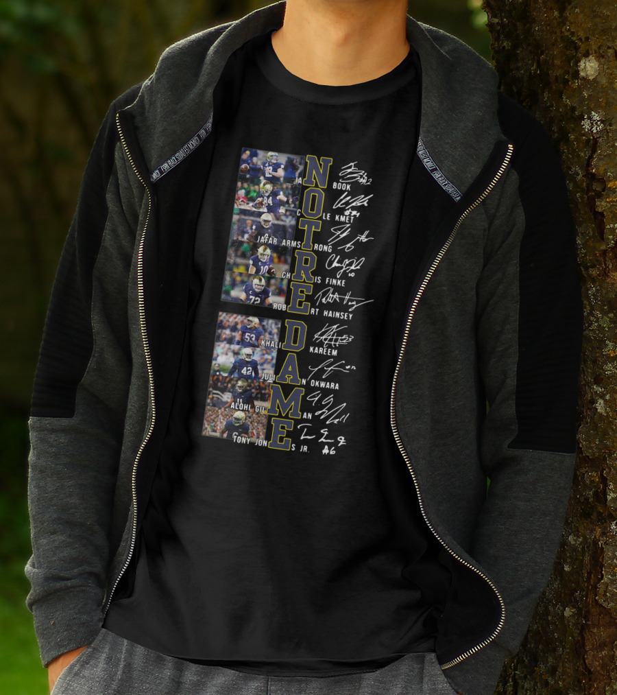 NOTRE DAME FIGHTING IRISH FOOTBALL STARS SIGNATURES T-Shirt