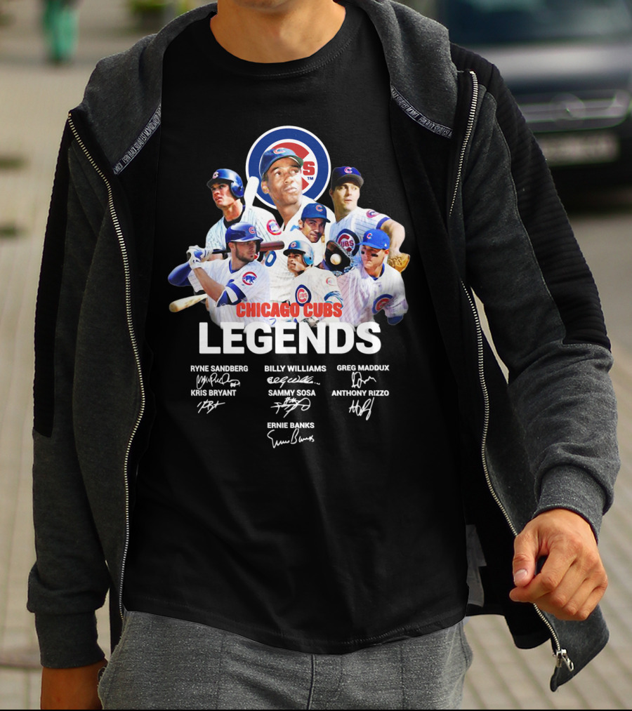Chicago Cubs Legends Ryne Sandberg Billy Williams Greg Maddux Kris Bryant Sammy Sosa Anthony Rizzo Ernie Banks T-Shirt