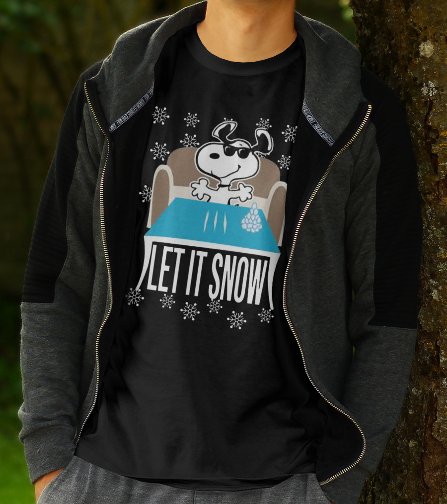 Let It Snow Snoop Dogg Walmart Cocaine Santa Snowflakes Charlie Brown Peanuts T-Shirt