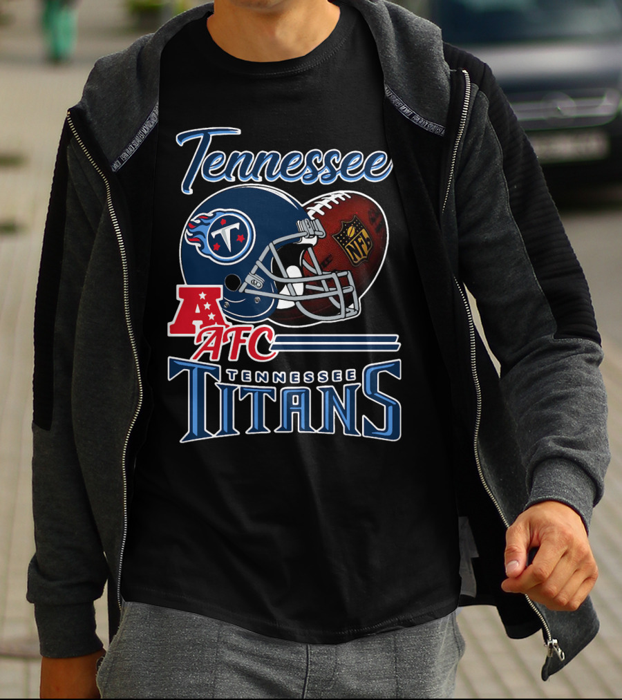 Tennessee Titans Afc Nfl Football Helmet T-Shirt