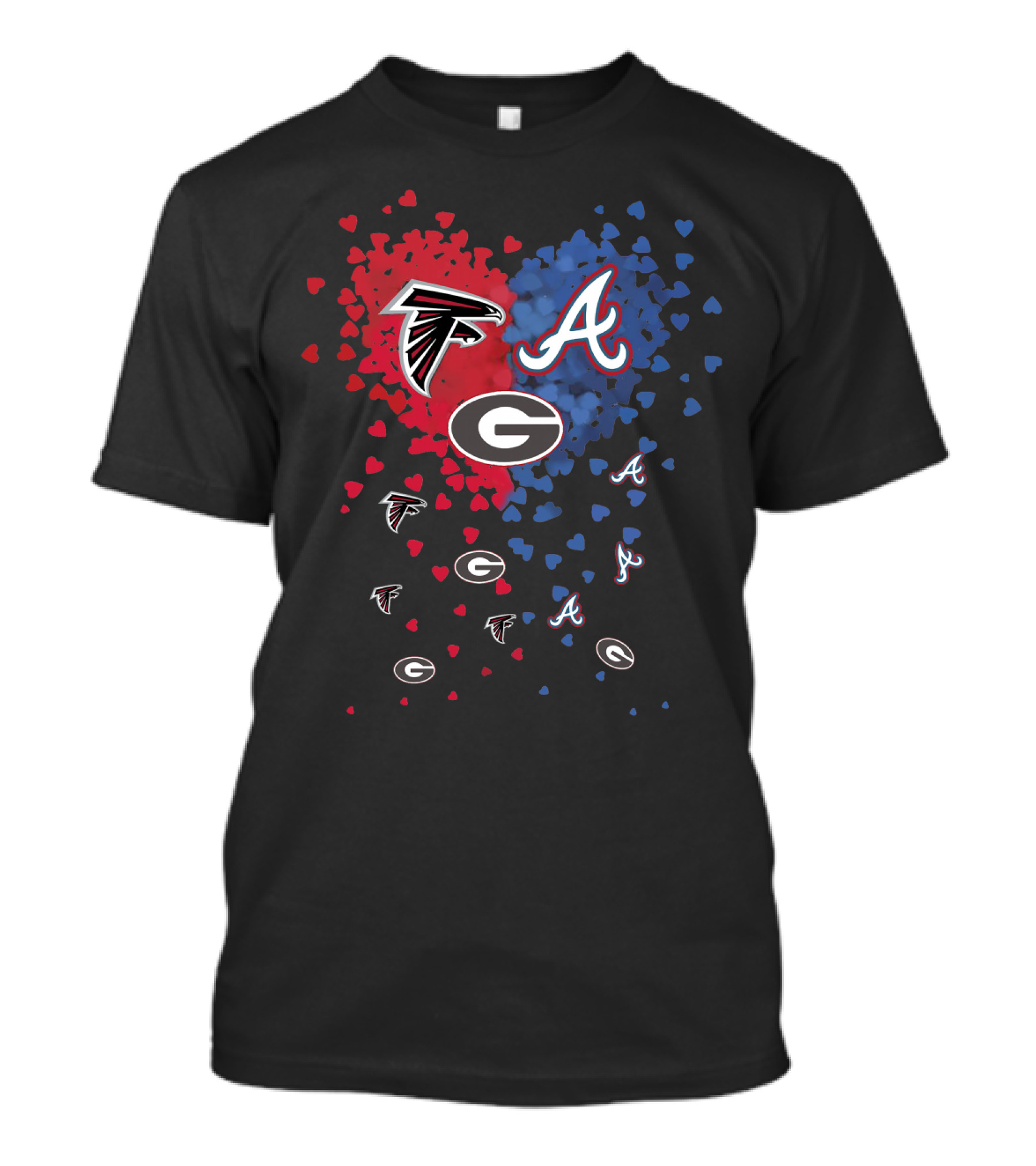 Atlanta Falcons Atlanta Braves Georgia Bulldogs Heart T-Shirt