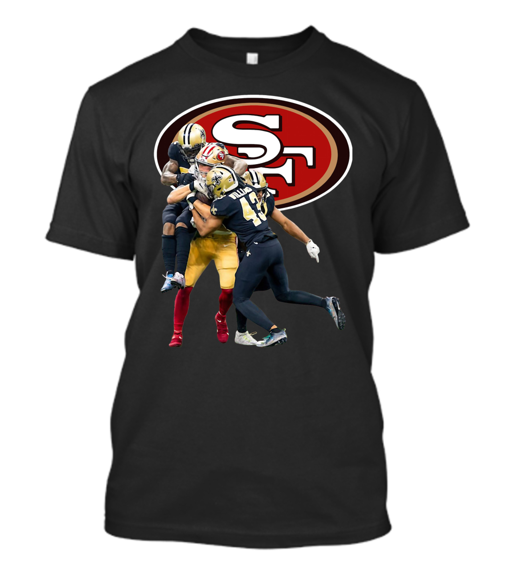 San Francisco 49ers Vs New Orleans Saints Marcus Williams Action Play T-Shirt