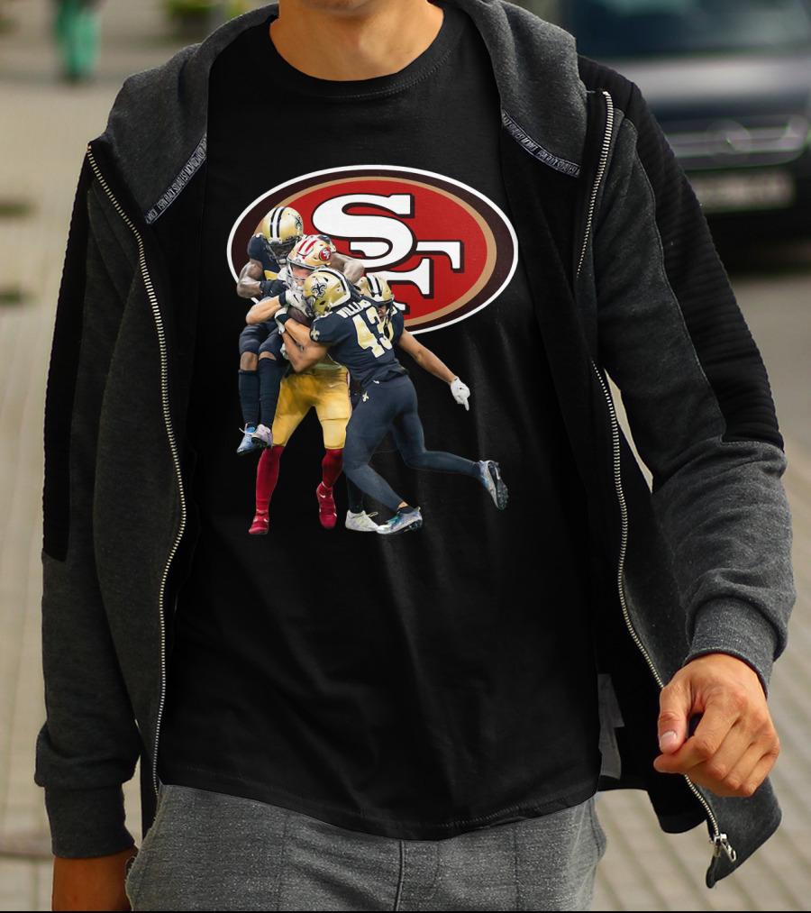 San Francisco 49ers Vs New Orleans Saints Marcus Williams Action Play T-Shirt