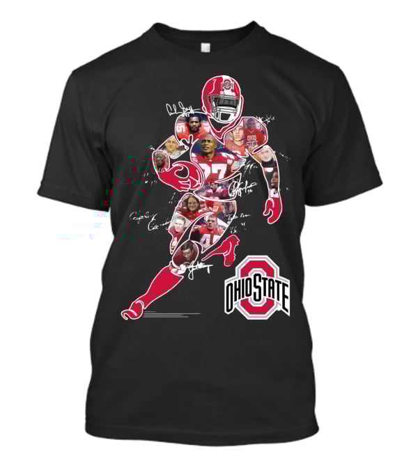 Ohio State Buckeyes Football Collage With Player And Helmet T-Shirt