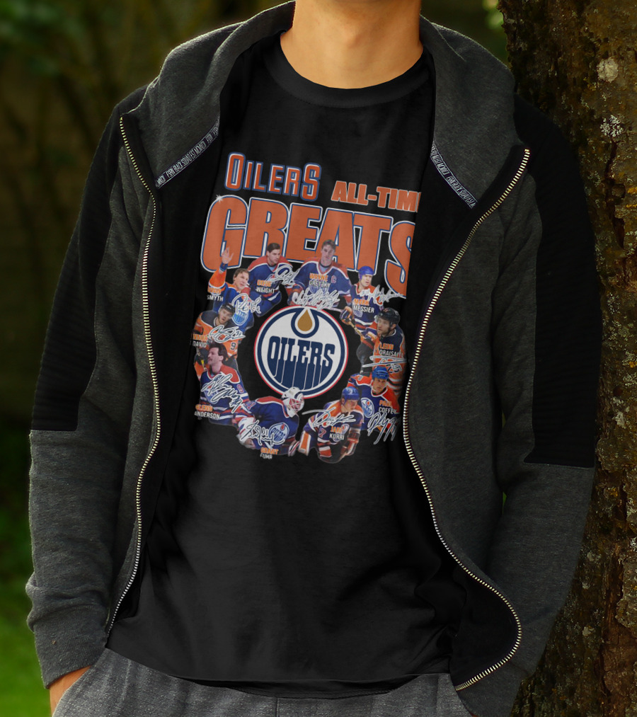 Oilers All Time Greats Wayne Gretzky Edmonton Legends Coffey Messier Kurri T-Shirt