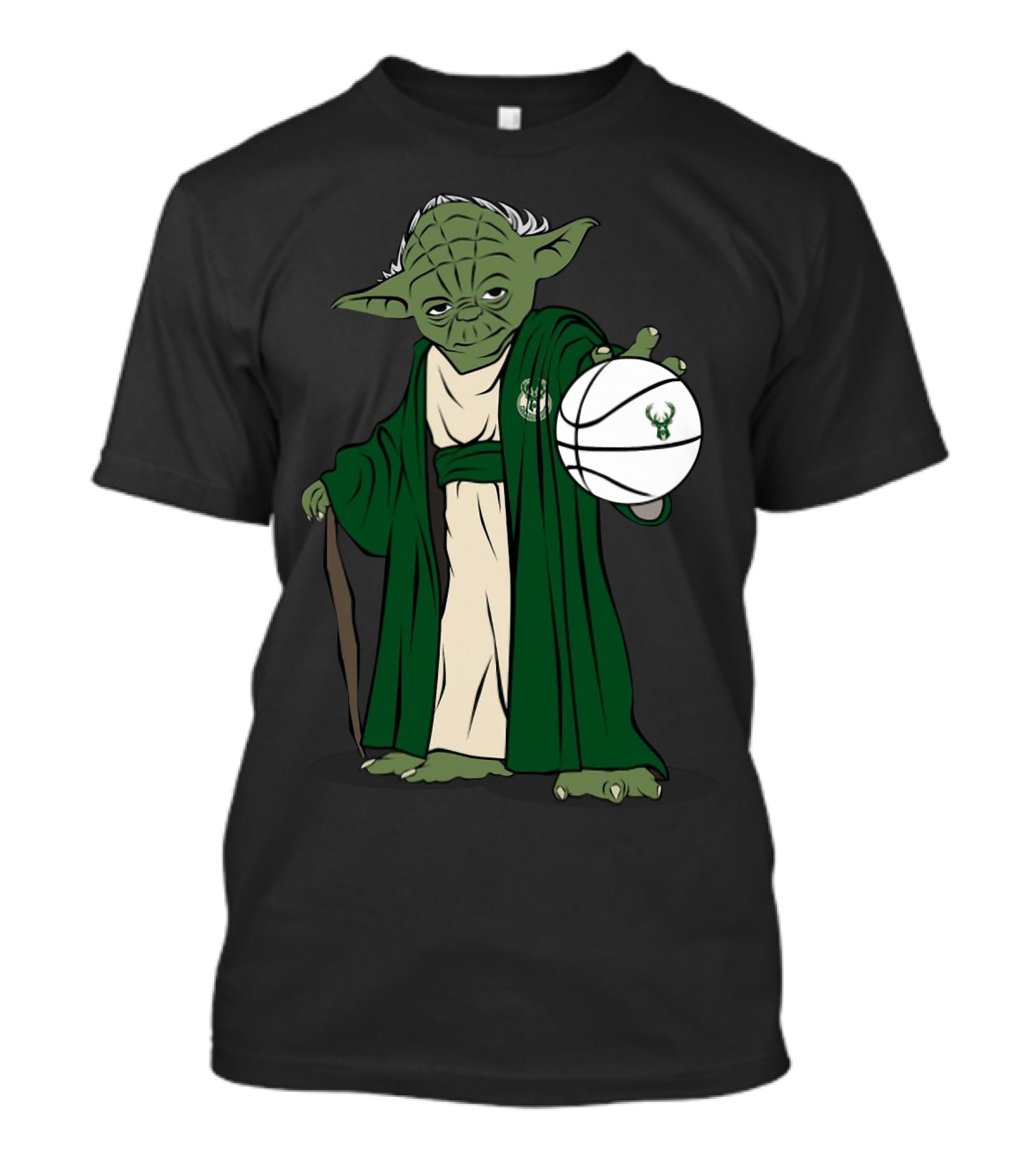Master Yoda Milwaukee Bucks Basketball Jedi T-Shirt