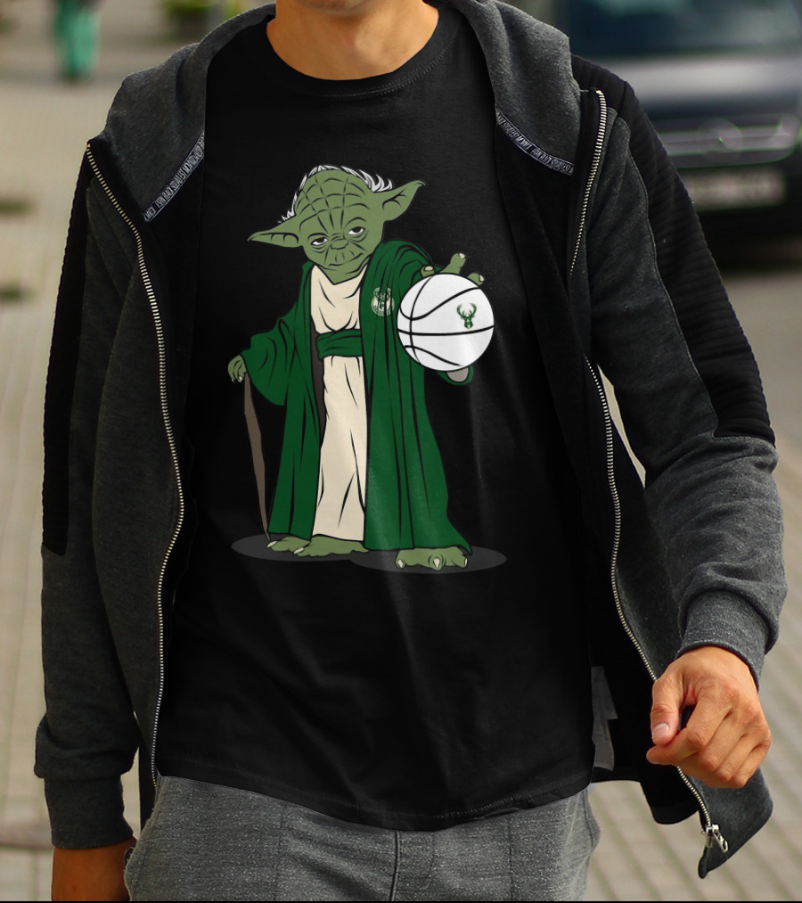 Master Yoda Milwaukee Bucks Basketball Jedi T-Shirt