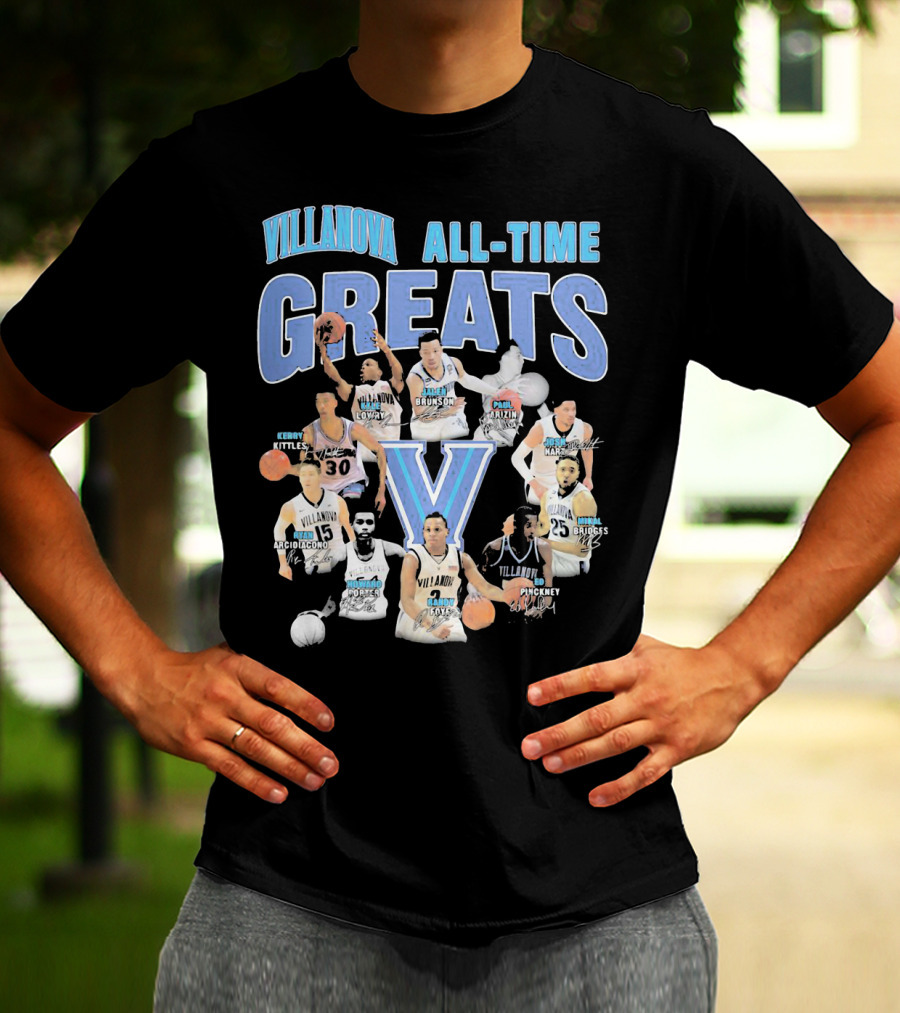 Villanova Wildcats All-Time Greats Basketball Legends T-Shirt