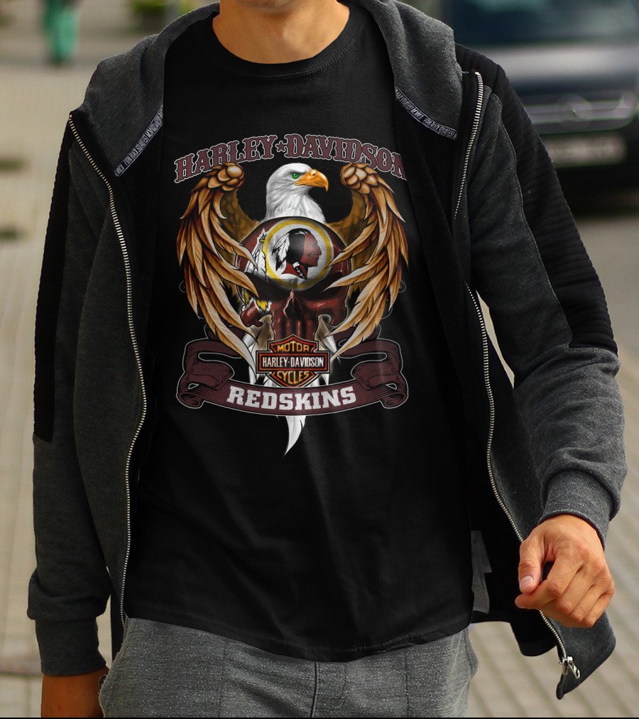 Harley Davidson Redskins Motorcycles Nfl Washington Redskins Eagle T-Shirt