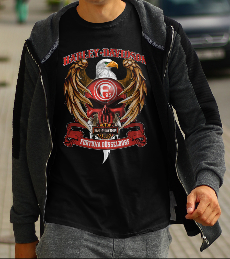 Harley Davidson Eagle F95 Fortuna Düsseldorf Motor Cycles T-Shirt